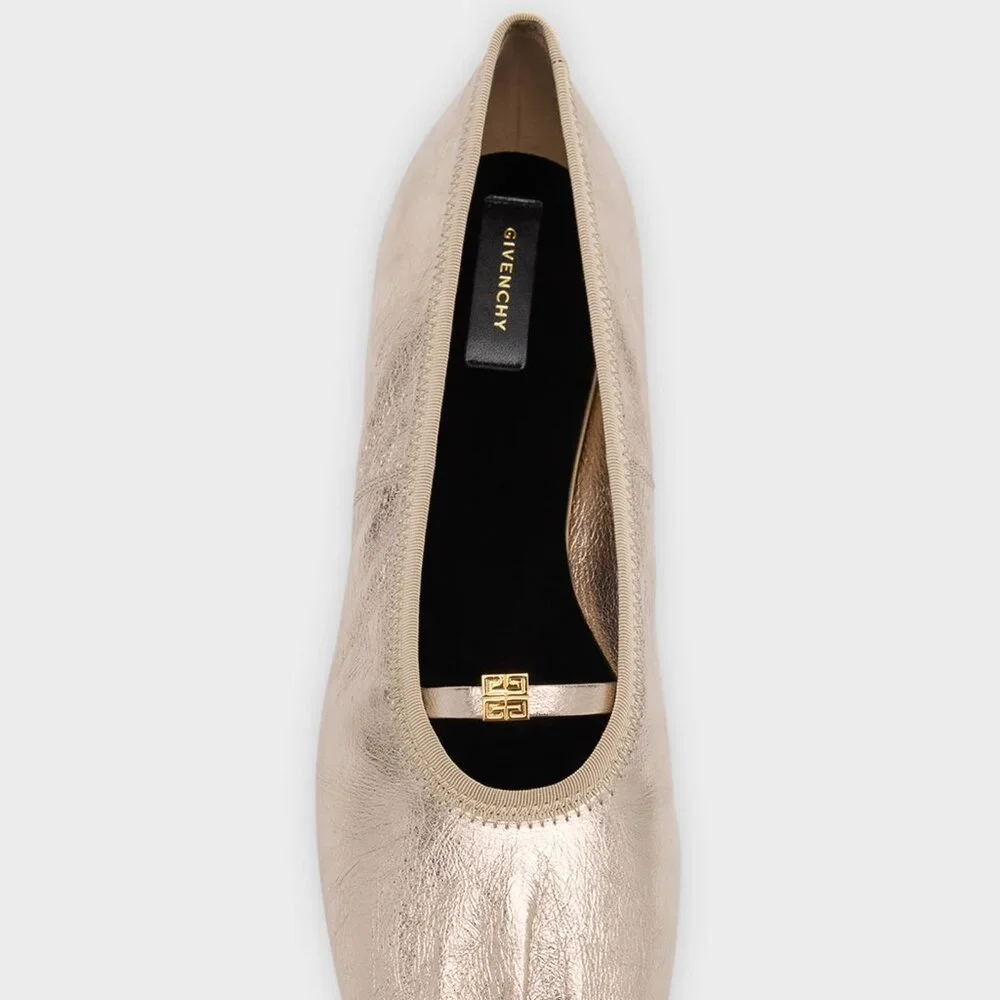 NIB$775 GIVENCHY Embellished Pleated Metallic 4G Ballerina Slip-On Flats 36 6 - Picture 6 of 16